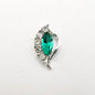 Queen - Nail Charms 10pc - #227 Silver Green Leafs with Crystals