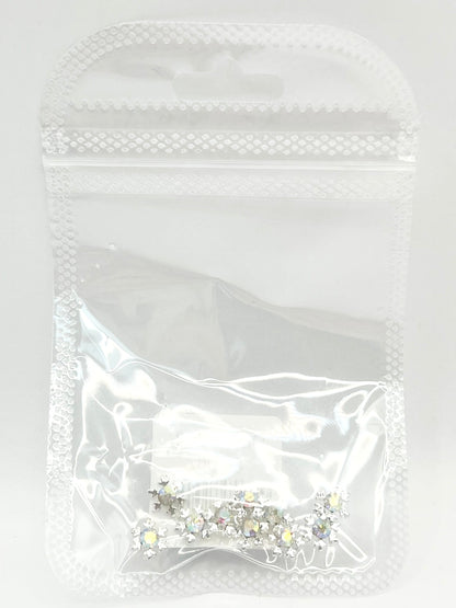 Queen - Nail Charms 10pc - #248 Silver Small Gem Snowflakes
