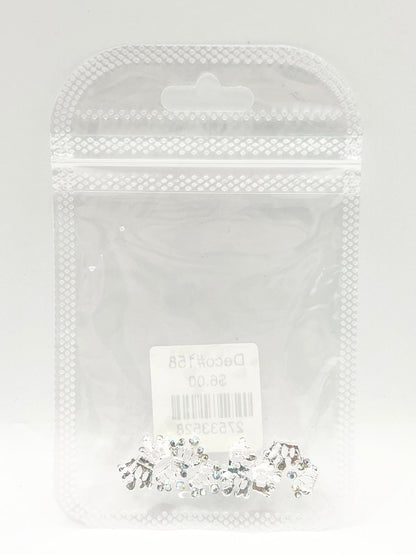 Queen - Nail Charms 10pc - #158 Silver Tiaras with Iridescent Stones