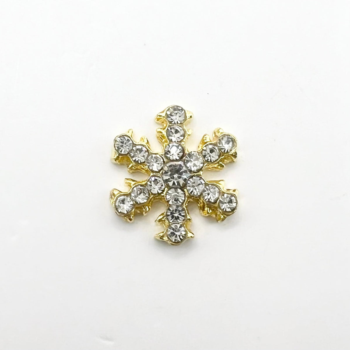 Queen - Nail Charms 10pc - #244 Gold Crystal Snowflakes