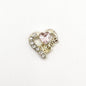 Queen - Nail Charms 10pc - #134 Gold Hearts with Clear and Pink Crystals