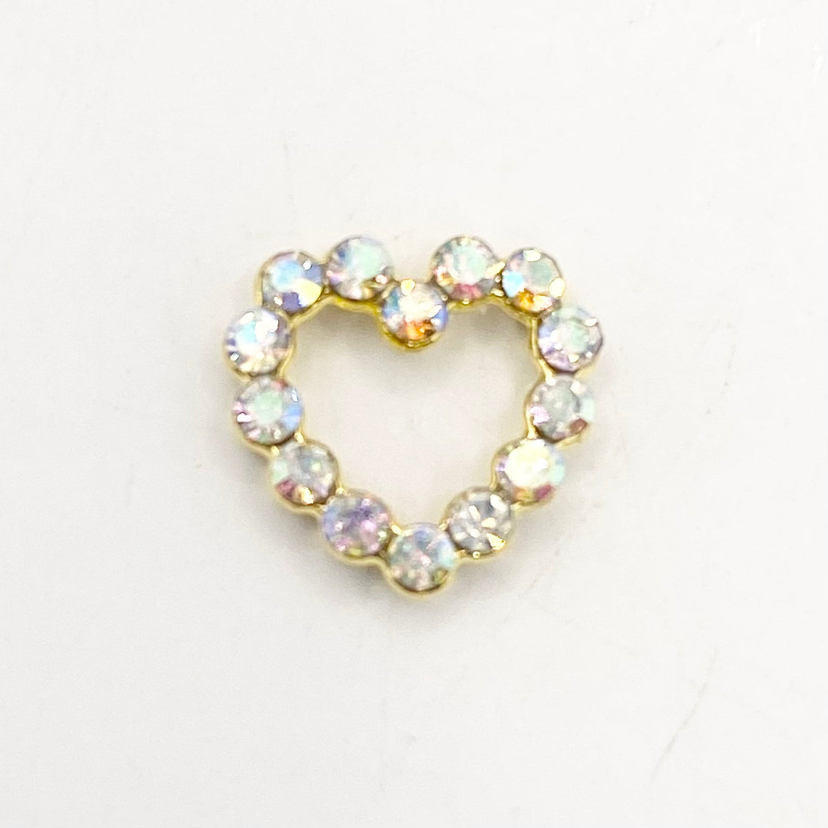 Queen - Nail Charms 10pc - #074 Gold Iridescent Hearts