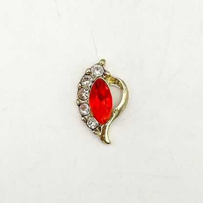 Queen - Nail Charms 10pc - #182 Gold Red Leafs with Crystals