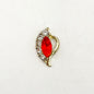 Queen - Nail Charms 10pc - #182 Gold Red Leafs with Crystals