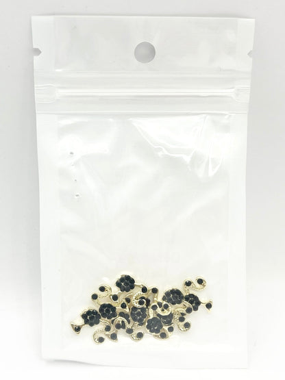 Queen - Nail Charms 10pc - #269 Gold Black Barbies