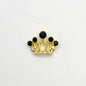 Queen - Nail Charms 10pc - #165 Gold Tiaras with Black Stones