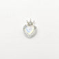 Queen - Nail Charms 10pc - #375 Silver Pearl Iridescent Small Hearts with Crown