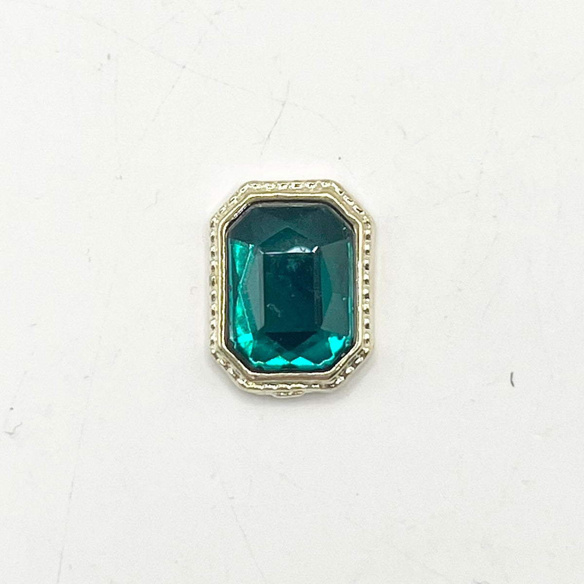 Queen - Nail Charms 10pc - #008 Gold Green Rectangles