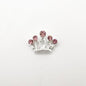 Queen - Nail Charms 10pc - #359 Silver Pink Stone Crowns