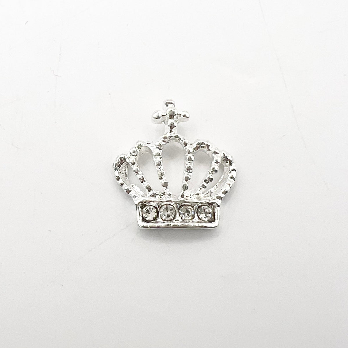 Queen - Nail Charms 10pc - #342 Silver White Crystal Crowns