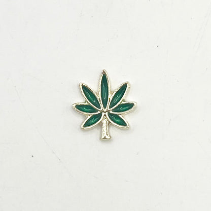 Queen - Nail Charms 10pc - #186 Gold Green Leafs