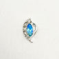 Queen - Nail Charms 10pc - #183 Silver Blue Iridescent Leafs with Crystals