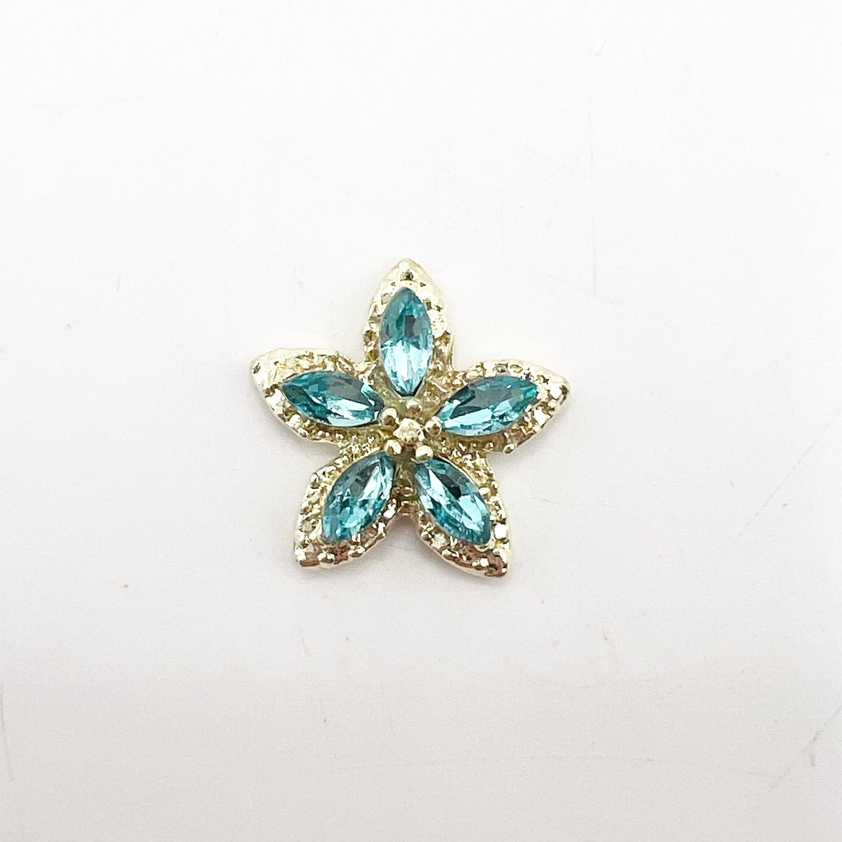 Queen - Nail Charms 10pc - #279 Gold Blue Gem Stars