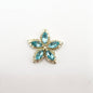 Queen - Nail Charms 10pc - #279 Gold Blue Gem Stars