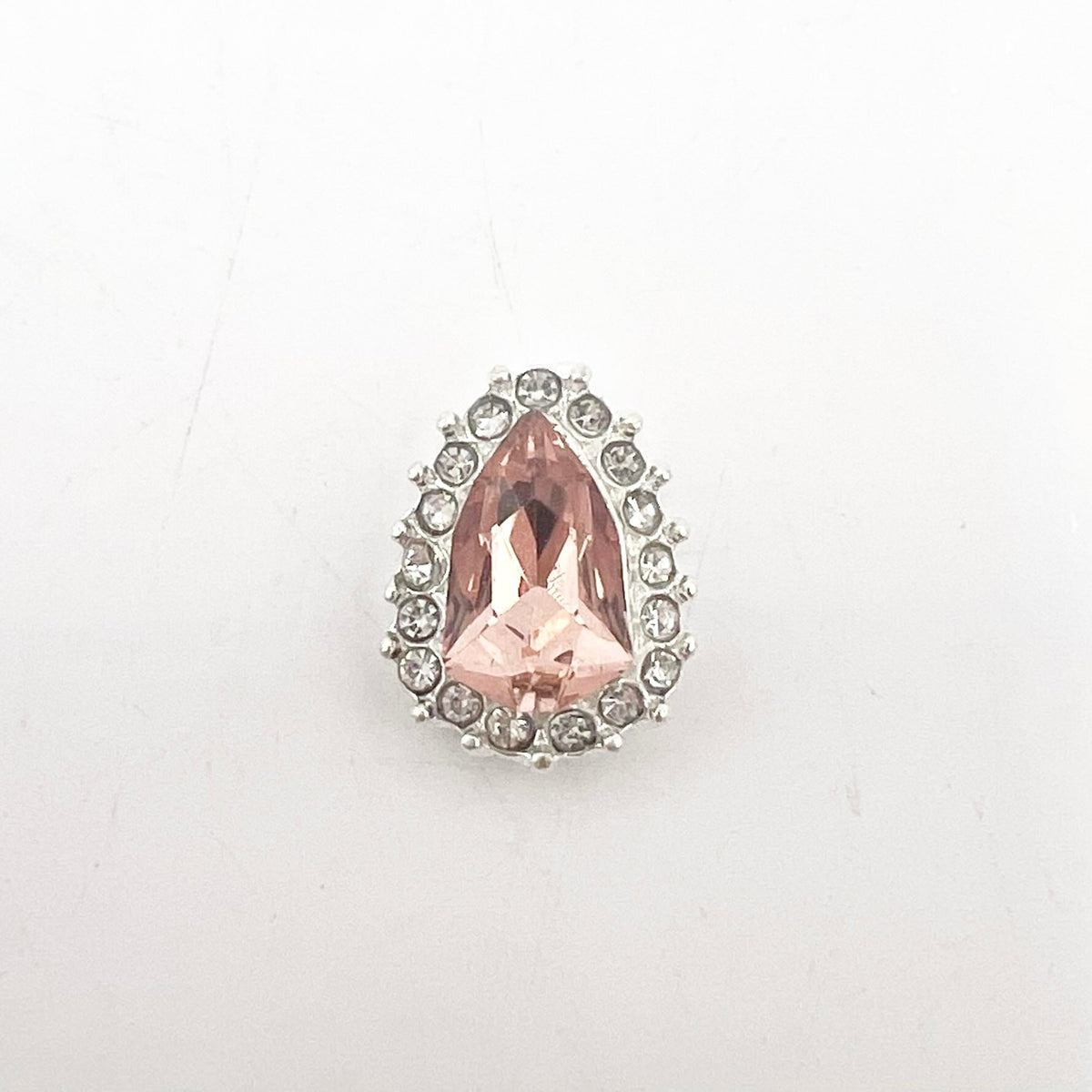 Queen - Nail Charms 10pc - #011 Silver Orange Teardrops with Crystals