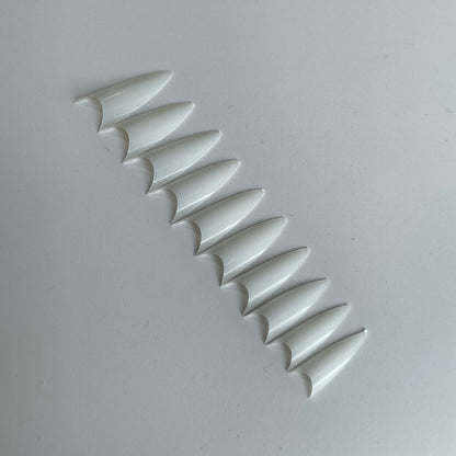 XL NO C Stiletto Natural Acrylic Nail Tips Box - 500pc