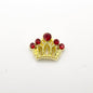 Queen - Nail Charms 10pc - #364 Gold Red Stone Crowns