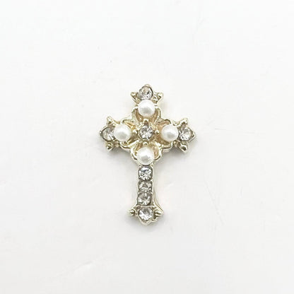 Queen - Nail Charms 10pc - #388 Gold Pearl Crosses
