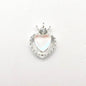 Queen - Nail Charms 10pc - #373 Silver Light Pink Iridescent Small Hearts with Crown