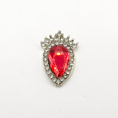 Queen - Nail Charms 10pc - #235 Gold Red-Shaped Strawberries with Crystals