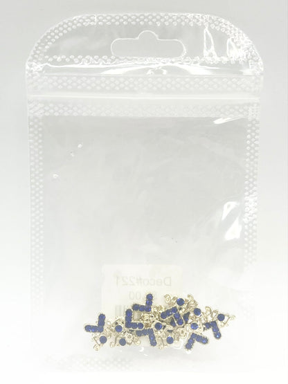 Queen - Nail Charms 10pc - #221 Gold “Love” Blue Hearts
