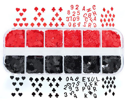 Poker And numbers  Nail Art Sequins-