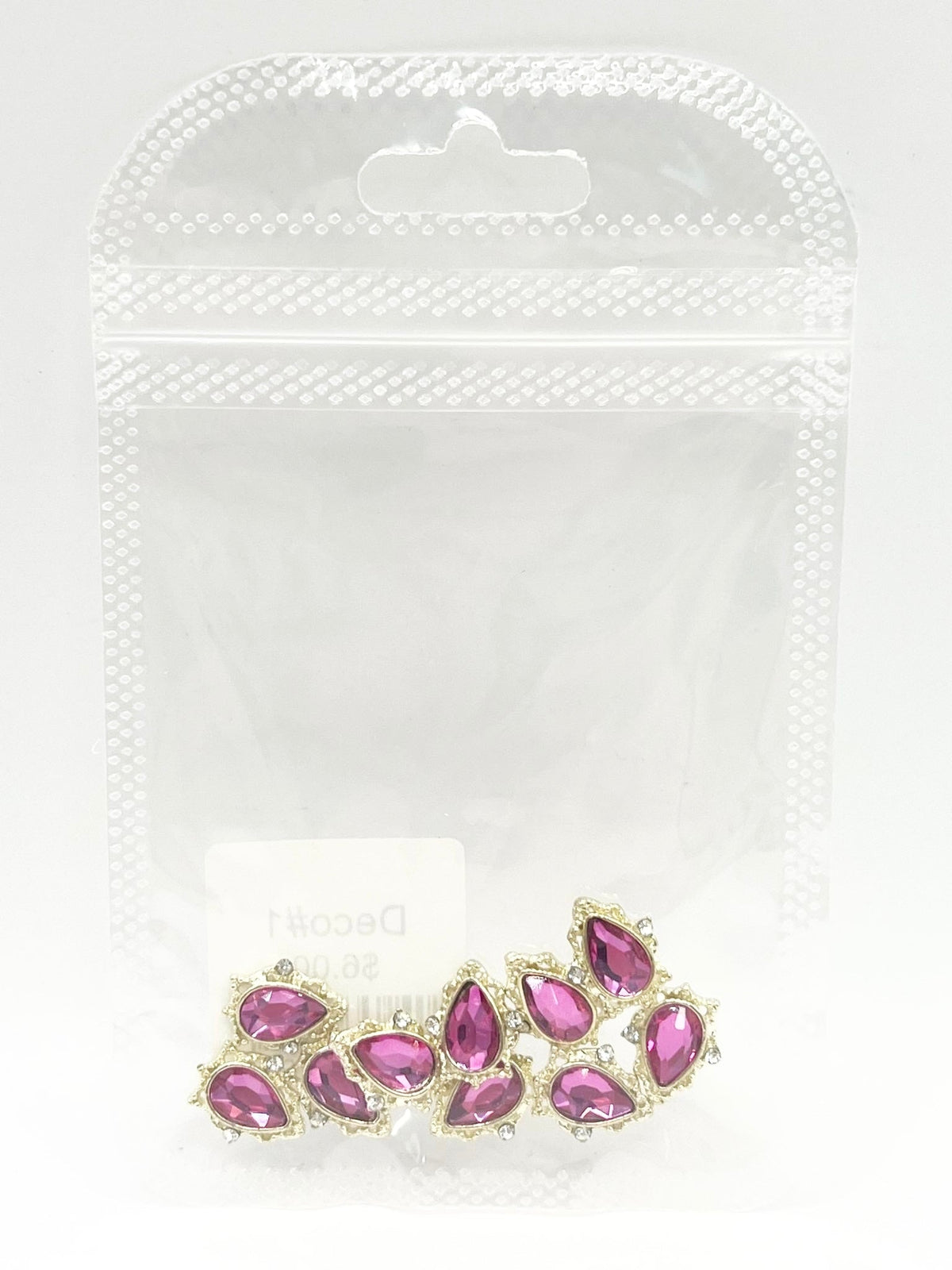 Queen - Nail Charms 10pc - #001 Gold Purple Teardrops