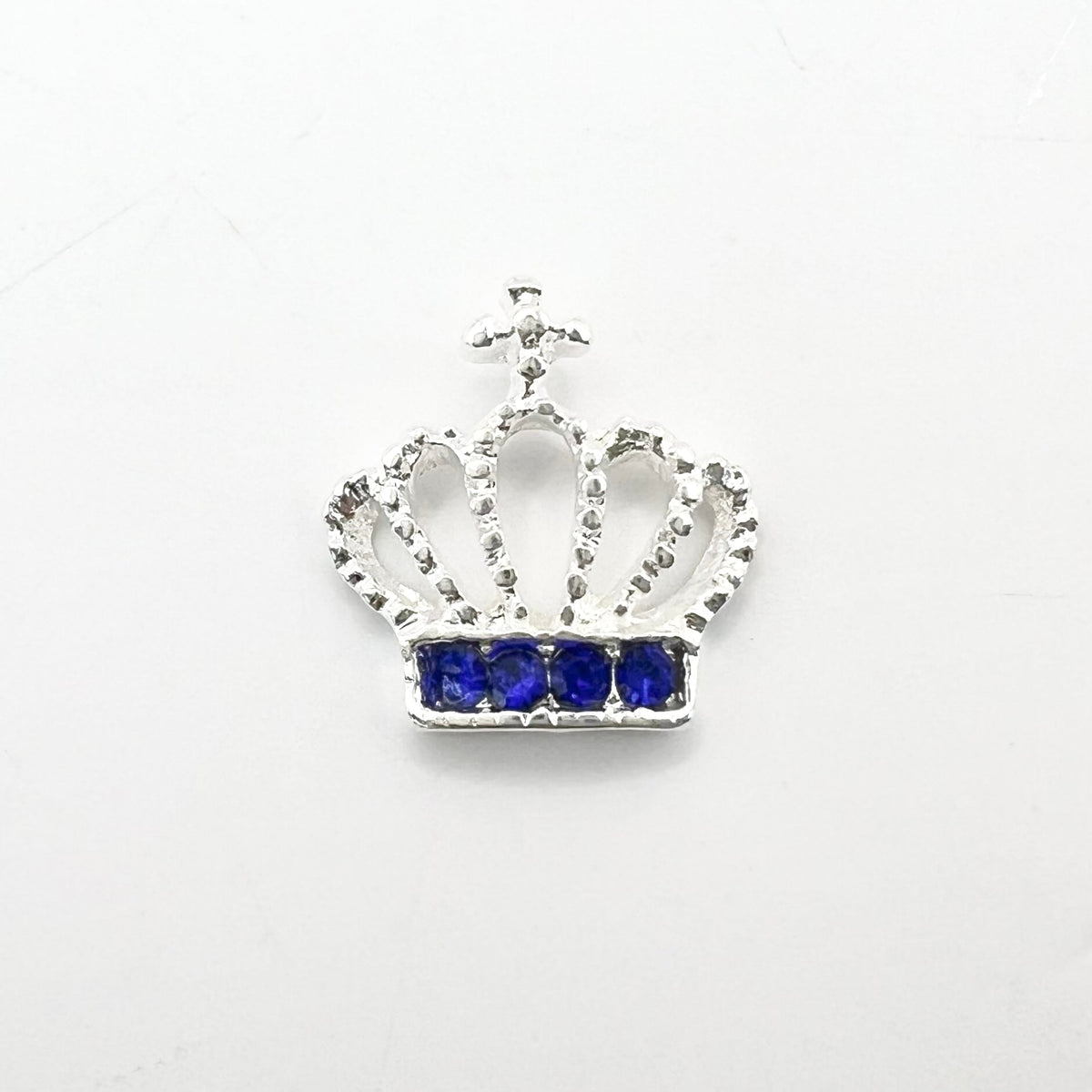 Queen - Nail Charms 10pc - #344 Silver Blue Crystal Crowns