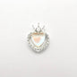 Queen - Nail Charms 10pc - #374 Silver Orange Iridescent Small Hearts with Crown