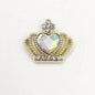 Queen - Nail Charms 10pc - #142 Gold Iridescent Heart Crowns