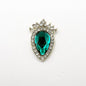 Queen - Nail Charms 10pc - #237 Gold Green-Shaped Strawberries with Crystals