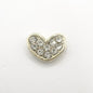 Queen - Nail Charms 10pc - #208 Gold Wide Hearts with Crystals