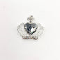 Queen - Nail Charms 10pc - #132 Silver Smokey Heart Crowns