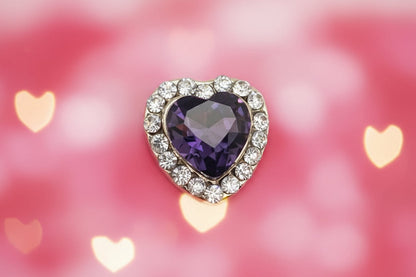 Queen - Nail Charms 10pc - #052  Purple Hearts Gold