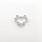 Queen - Nail Charms 10pc - #205 Silver Crystal Outlined Hearts
