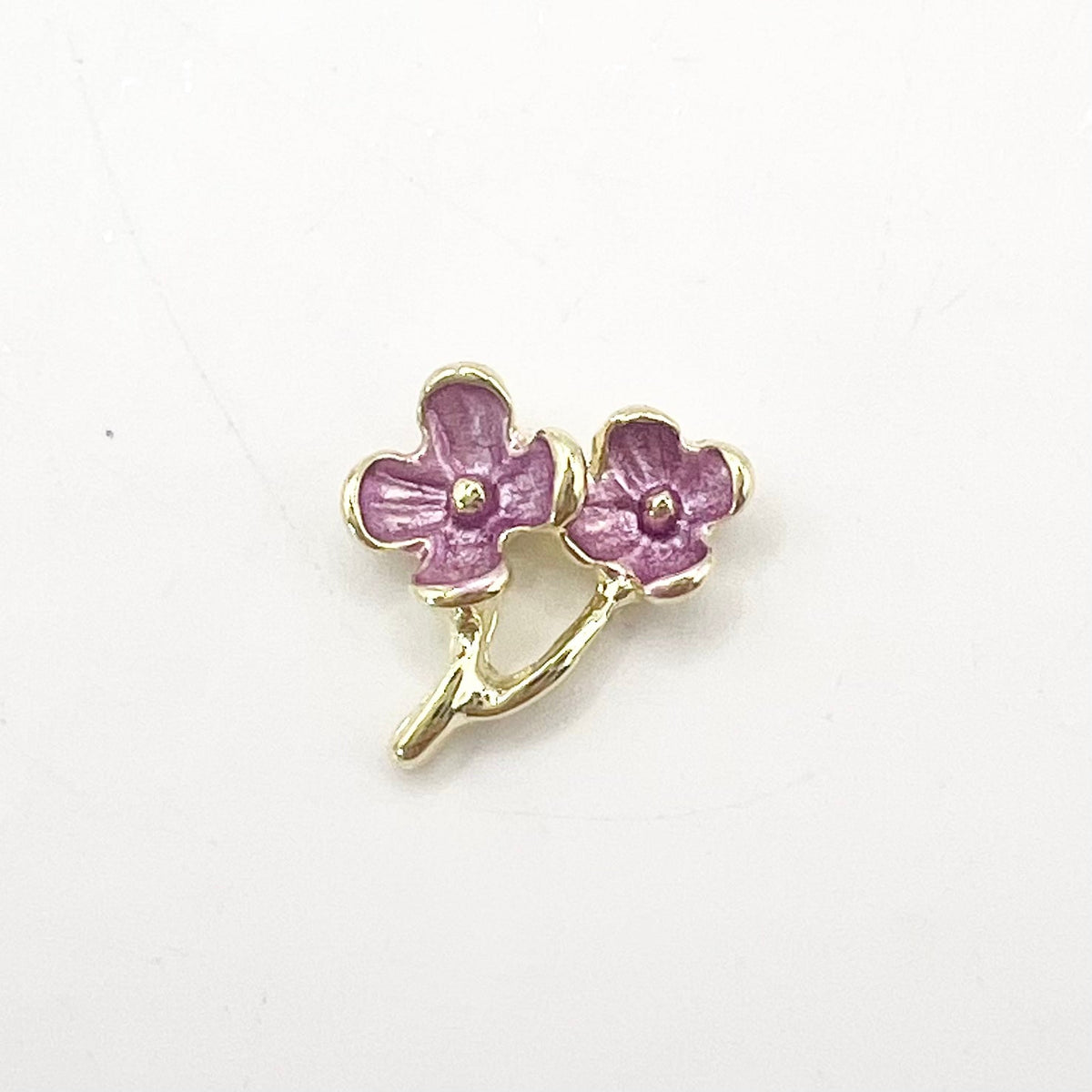 Queen - Nail Charms 10pc - #285 Gold Purple Flower Stem Branches