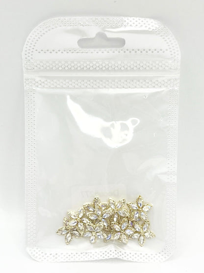 Queen - Nail Charms 10pc - #277 Gold Iridescent Gem Stars