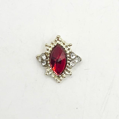 Queen - Nail Charms 10pc - #003 Gold Red Ovals