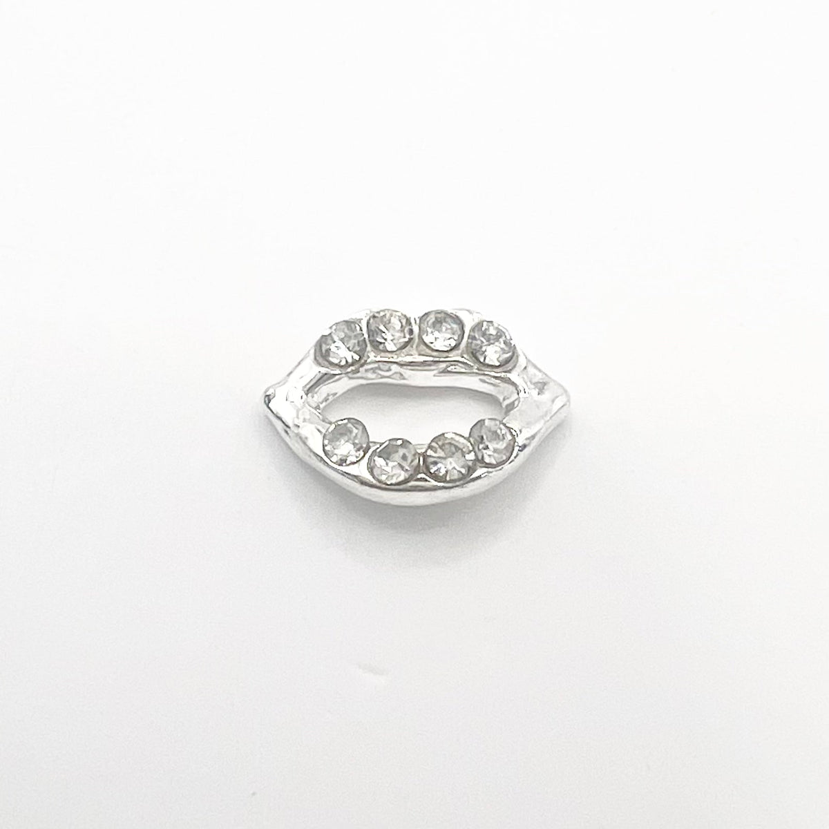 Queen - Nail Charms 10pc - #251 Silver Open Crystal Lips