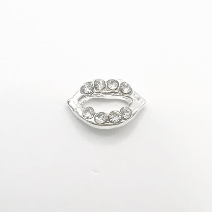 Queen - Nail Charms 10pc - #251 Silver Open Crystal Lips