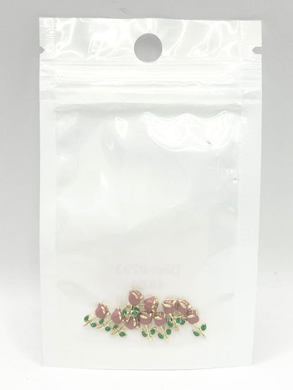 Queen - Nail Charms 10pc - #293 Gold Light Blush Roses
