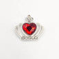 Queen - Nail Charms 10pc - #129 Silver Red Heart Crowns