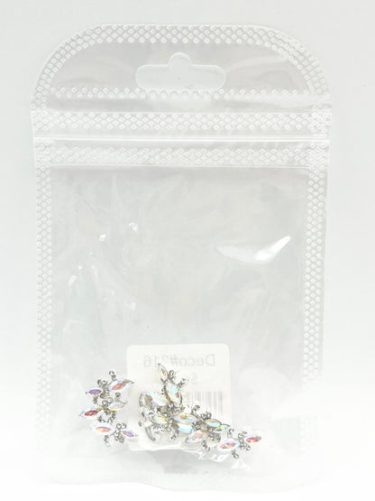 Queen - Nail Charms 10pc - #216 Silver Iridescent Crest
