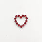 Queen - Nail Charms 10pc - #146 Silver Hearts with Red Crystals
