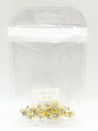 Queen - Nail Charms 10pc - #042 Gold White Cosmic Staffs