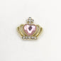 Queen - Nail Charms 10pc - #139 Gold Pink Heart Crowns