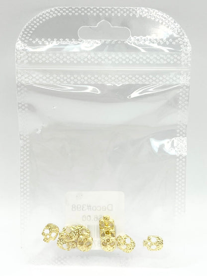 Queen - Nail Charms 10pc - #398 Gold Skulls