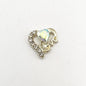 Queen - Nail Charms 10pc - #124 Gold Hearts with Clear and Iridescent Crystals