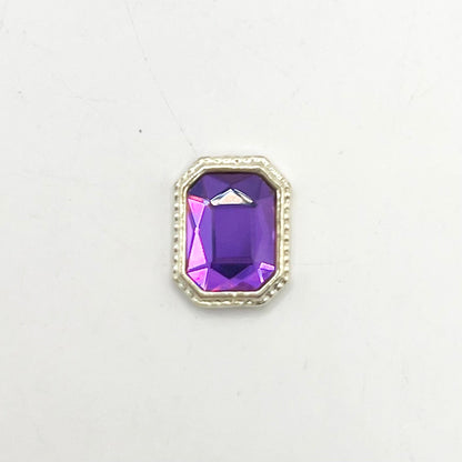 Queen - Nail Charms 10pc - #007 Gold Purple Rectangles
