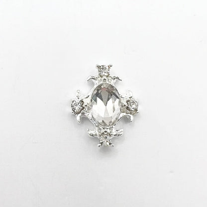 Queen - Nail Charms 10pc - #229 Silver Gem Crest